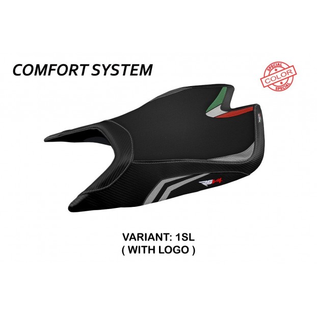 Housse de siège compatible avec Aprilia RSV4 (21-22) modèle Leon couleur spéciale système de confort