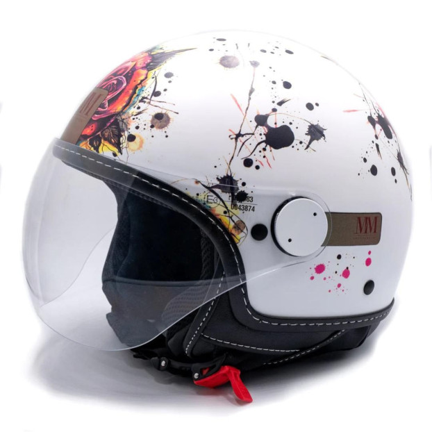 MM INDIPENDENT- CASQUE JET ROSE BLANC